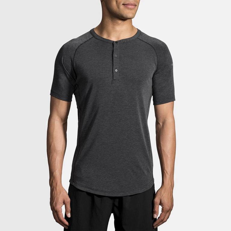 Brooks Cadence NZ - Men's Short Sleeve Running Shirt - Grey (96708-NYRS)